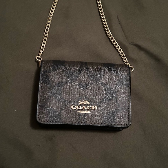 Coach Mini Wallet On A Chain (WOC) in Signature Canvas – Brown | NWOT - Picture 1 of 6